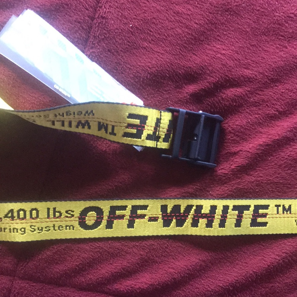 🎉HP🎉 Off-White Industrial Belt Yellow Black NWT - Picture 5 of 13